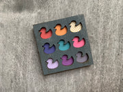 Magnet - Yellow Polka Dotted Duck Gray Duck