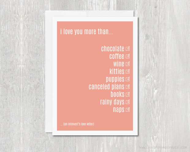 Greeting Card - Introvert's Love Letter