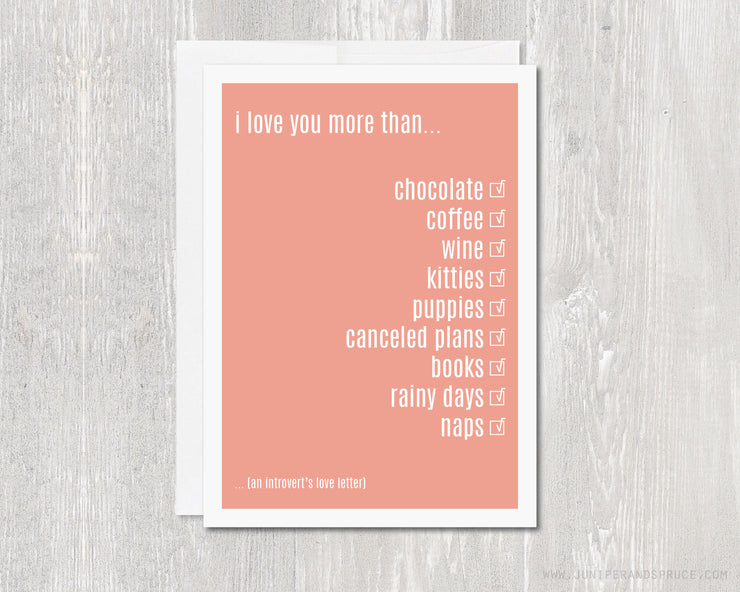 Greeting Card - Introvert's Love Letter