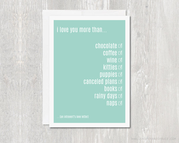 Greeting Card - Introvert's Love Letter