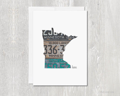 Minnesota Vintage License Plates Greeting Card