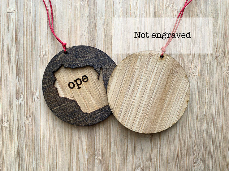 Wisconsin Wooden Ornament (Multiple Styles)
